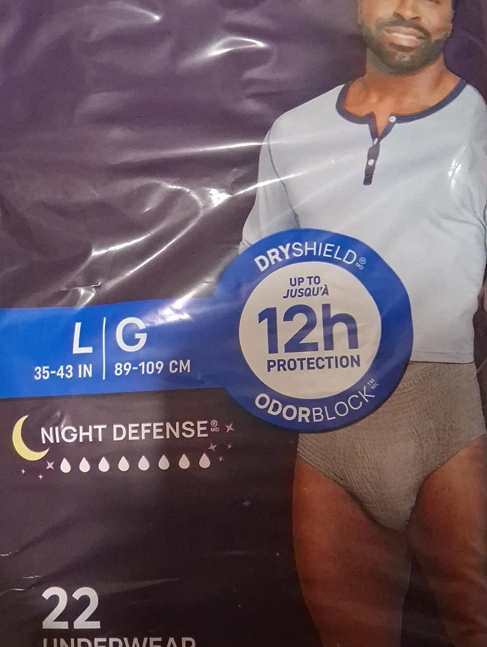 Brand New Pack Of MEN'S DEPEND underwear Sz L